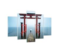 Impression sur Verre 150x100cm Tableaux Image Itsukushima-Jinja Temple Parapluie