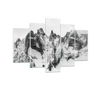 Impression sur Verre 150x100cm Tableaux Image Photo Alpes Neige Monochrome
