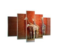 Impression sur Verre 150x100cm Tableaux Image Photo Animaux girafes zoo famille