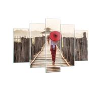 Impression sur Verre 150x100cm Tableaux Image Photo Birmanie Parapluie Pont