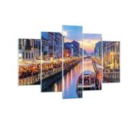Impression sur Verre 150x100cm Tableaux Image Photo Canal Grande Soir Decoration