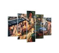 Impression sur Verre 150x100cm Tableaux Image Photo Chinois Ville Nuit