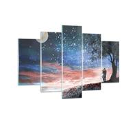 Impression sur Verre 150x100cm Tableaux Image Photo Ciel Lune Amoureux