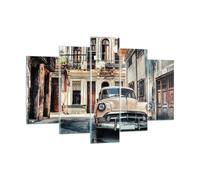 Impression sur Verre 150x100cm Tableaux Image Photo Cubain Voiture Immeubles