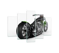 Impression sur Verre 150x100cm Tableaux Image Photo Moto chrome tube voyage