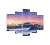 Impression sur Verre 150x100cm Tableaux Image Photo Ouest Le Soleil Montagnes