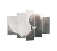 Impression sur Verre 150x100cm Tableaux Image Photo Sisyphe Travail Pierre