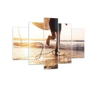 Impression sur Verre 150x100cm Tableaux Image Photo Surf Plage Joie Decoration