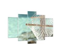 Impression sur Verre 150x100cm Tableaux Image Photo Voyage hamac tropique plage