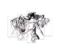 Impression sur Verre 150x100cm Tableaux Image Zèbres mouvement élégance femme