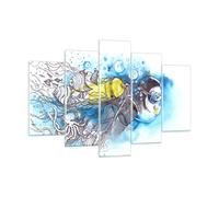 Impression sur Verre 150x100cm Tableaux Plongeur Poissons passe-temps