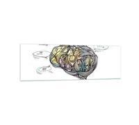 Impression sur Verre 160x50cm Tableaux Cerveau éducation expérience Illustration