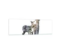 Impression sur Verre 160x50cm Tableaux Deer famille sauvagerie illustration