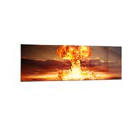 Impression sur Verre 160x50cm Tableaux Guerre bombe nu ire champignon