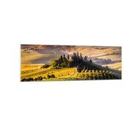 Impression sur Verre 160x50cm Tableaux Image Agriculture ferme toscane vignoble