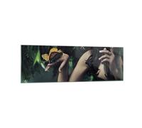 Impression sur Verre 160x50cm Tableaux Image Corps cosmétiques mode papillon