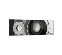 Impression sur Verre 160x50cm Tableaux Image Lentille Noir Et Blanc Vintage