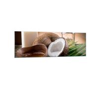 Impression sur Verre 160x50cm Tableaux Image Noix de coco huile savon paume