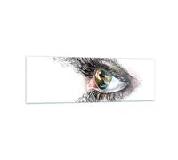 Impression sur Verre 160x50cm Tableaux Image Oeil Humain Illustration adulte