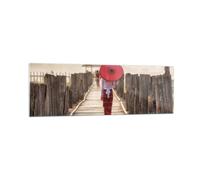 Impression sur Verre 160x50cm Tableaux Image Photo Birmanie Parapluie Pont