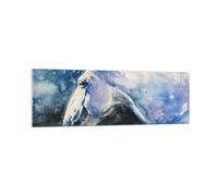 Impression sur Verre 160x50cm Tableaux Image Photo Cheval Aquarelle Portrait
