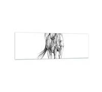 Impression sur Verre 160x50cm Tableaux Image Photo Cheval Galop Des Animaux