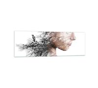 Impression sur Verre 160x50cm Tableaux Image Photo Femme Double Exposition
