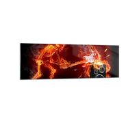 Impression sur Verre 160x50cm Tableaux Image Photo Feu instrument squelette
