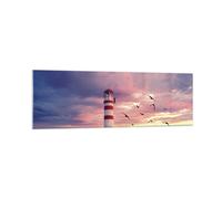 Impression sur Verre 160x50cm Tableaux Image Photo Lanterne Mer Côte Decoration