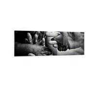 Impression sur Verre 160x50cm Tableaux Image Photo Mains Tolérance Communauté