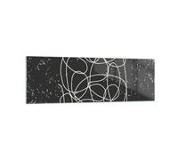 Impression sur Verre 160x50cm Tableaux Image Photo Moderne Ligne Noir Decoration