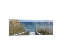 Impression sur Verre 160x50cm Tableaux Image Photo Plage Dune Piste Decoration