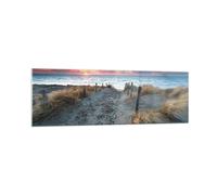 Impression sur Verre 160x50cm Tableaux Image Photo Plage Sable Marche Decoration
