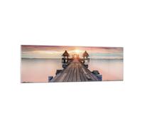 Impression sur Verre 160x50cm Tableaux Image Photo Pont Bois Marche Decoration