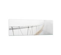 Impression sur Verre 160x50cm Tableaux Image Photo Pont Suspendu Brouillard