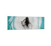 Impression sur Verre 160x50cm Tableaux Image Photo Renversé Tache Turquoise