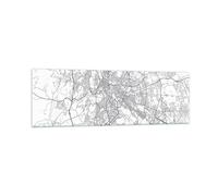 Impression sur Verre 160x50cm Tableaux Image Photo Ville Carte Rome Decoration