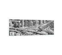 Impression sur Verre 160x50cm Tableaux Image Photo Ville Gratte-ciel Autoroute