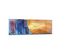 Impression sur Verre 160x50cm Tableaux Image Photo Ville Pont Empâtement