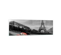 Impression sur Verre 160x50cm Tableaux Image Voiture Eiffle culture architecture