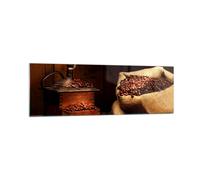 Impression sur Verre 160x50cm Tableaux Petit-déjeuner chocolat café haricots