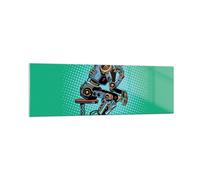 Impression sur Verre 160x50cm Tableaux Robot illustration bande dessinée comique