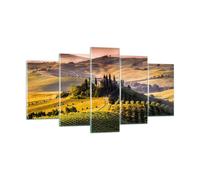 Impression sur Verre 160x85cm Tableaux Image Agriculture ferme toscane vignoble
