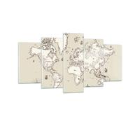 Impression sur Verre 160x85cm Tableaux Image Carte Monde classique continents