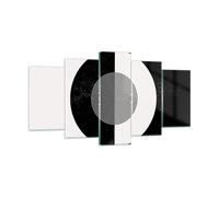 Impression sur Verre 160x85cm Tableaux Image L'Abstraction Roue Noir Et Blanc