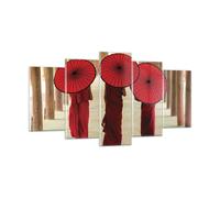 Impression sur Verre 160x85cm Tableaux Image Photo Bhoutan Parapluie Rouge