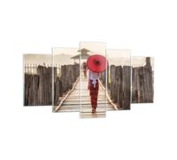 Impression sur Verre 160x85cm Tableaux Image Photo Birmanie Parapluie Pont