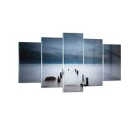 Impression sur Verre 160x85cm Tableaux Image Photo Brise Lames Brouillard Nuit