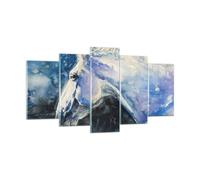 Impression sur Verre 160x85cm Tableaux Image Photo Cheval Aquarelle Portrait