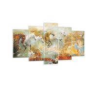 Impression sur Verre 160x85cm Tableaux Image Photo Chevaux Galop Modernes